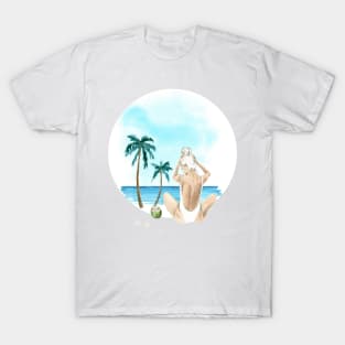 Girl at the beach print T-Shirt